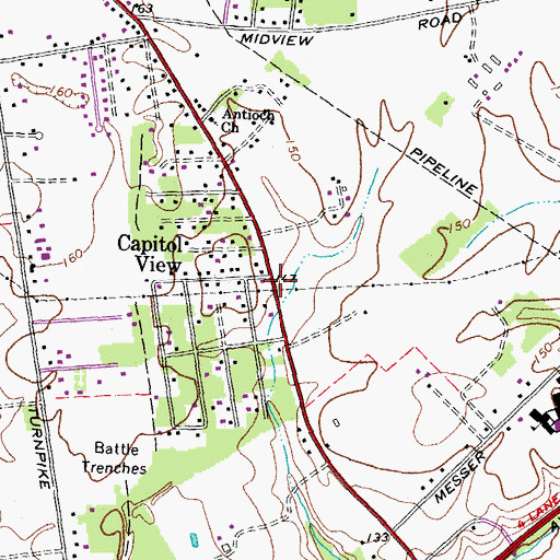 Topographic Map of Capitol View, VA