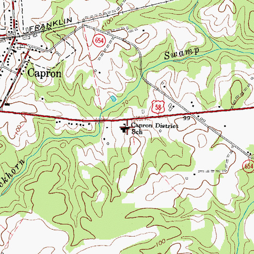 Topographic Map of Capron Elementary School, VA