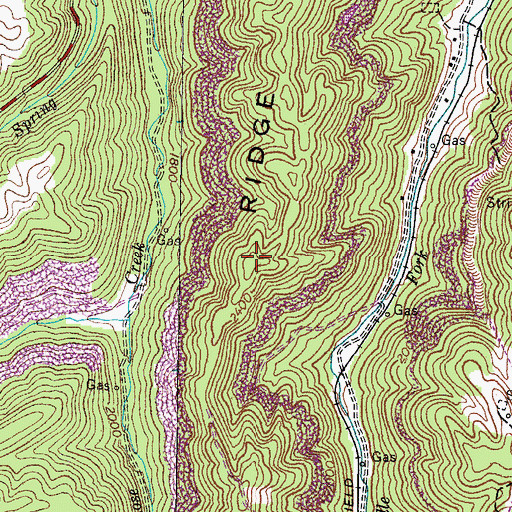 Topographic Map of Carico Ridge, VA