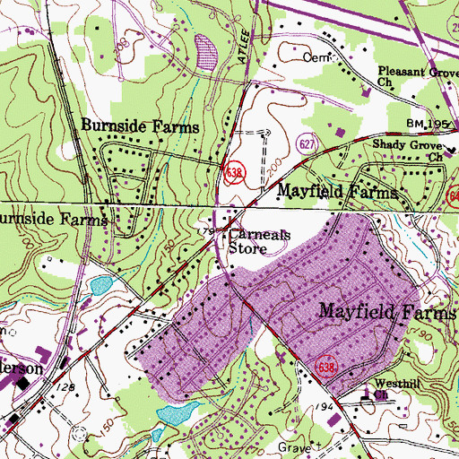 Topographic Map of Carneals Store, VA