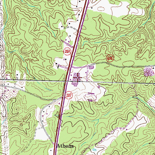 Topographic Map of Caroline High School, VA
