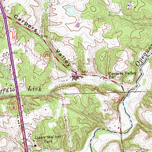 Topographic Map of Carpers Valley, VA