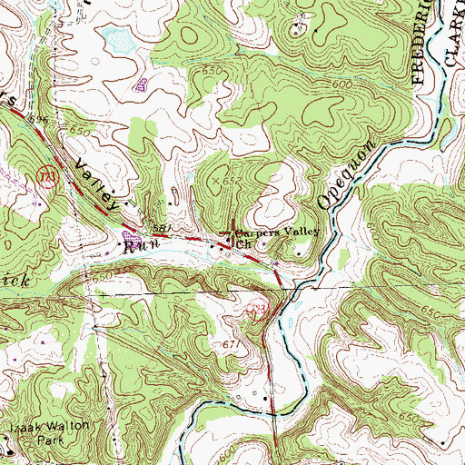 Topographic Map of Carpers Valley Church, VA