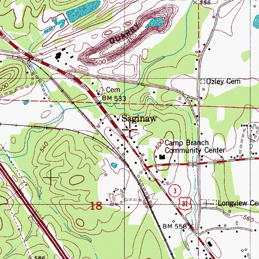 Topographic Map of Grace Church, AL