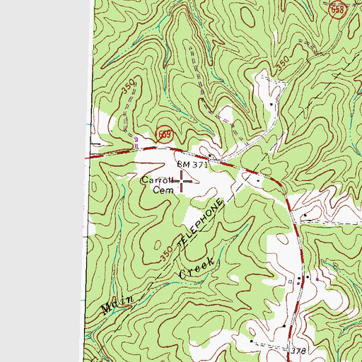 Topographic Map of Carroll Cemetery, VA