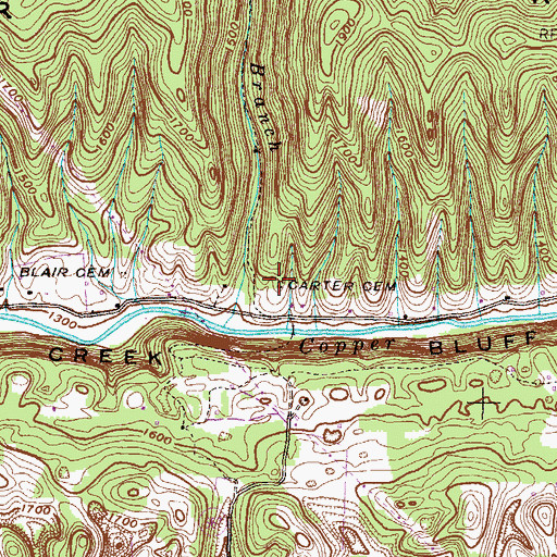 Topographic Map of Carter Cemetery, VA