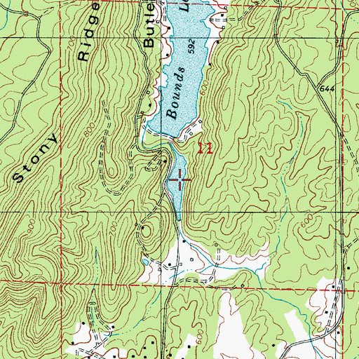 Topographic Map of Green Valley Lake, AL