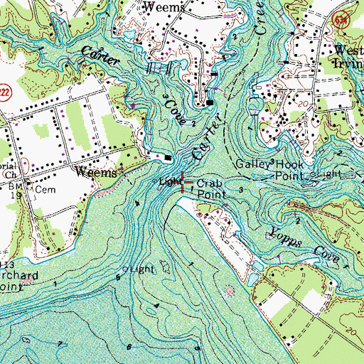 Topographic Map of Carter Creek, VA