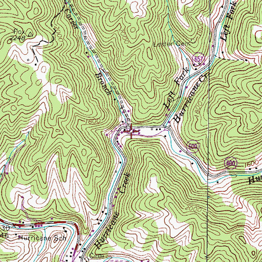 Topographic Map of Carver Branch, VA