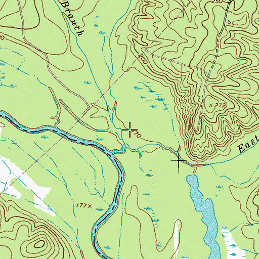 Topographic Map of Carvers Branch, VA