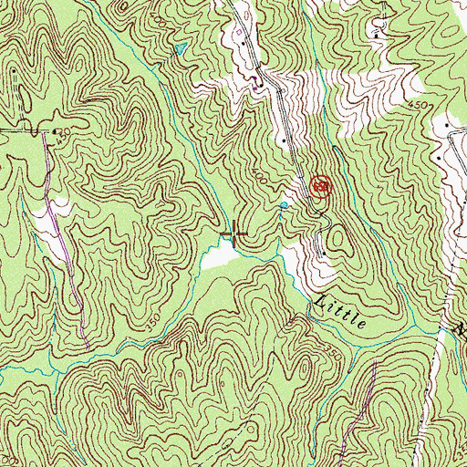 Topographic Map of Carys Creek, VA