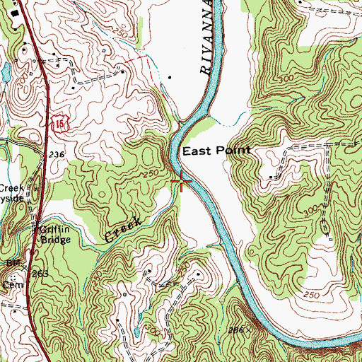 Topographic Map of Carys Creek, VA