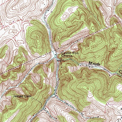Topographic Map of Castle Run Church, VA