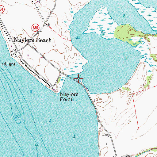Topographic Map of Cat Point Creek, VA
