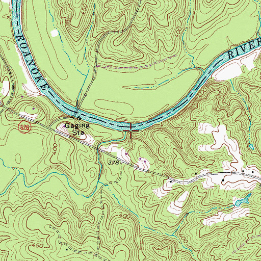 Topographic Map of Catawba Creek, VA