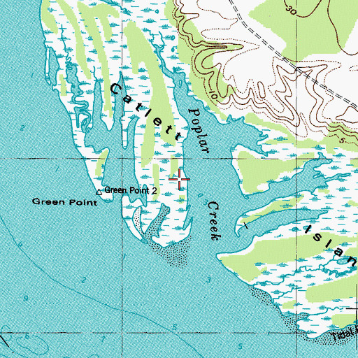 Topographic Map of Catlett Islands, VA