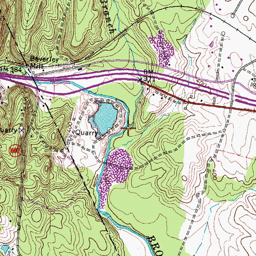 Topographic Map of Catletts Branch, VA