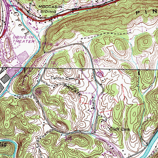 Topographic Map of Catron Cemetery, VA