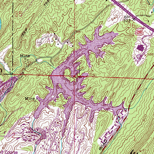 Topographic Map of Heather Lake, AL