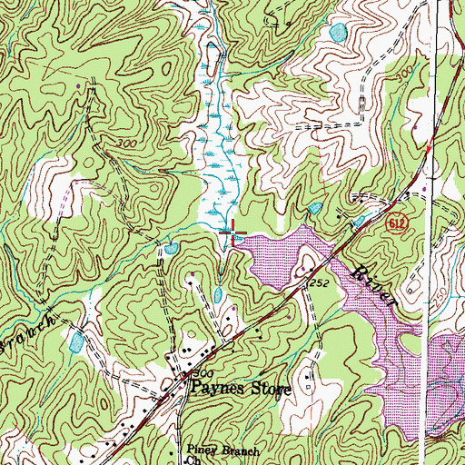 Topographic Map of Cattail Branch, VA