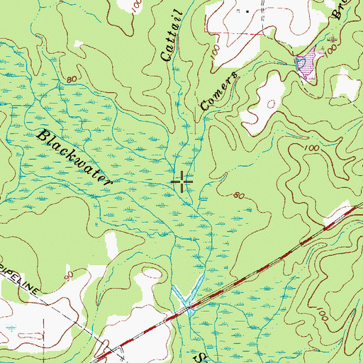 Topographic Map of Cattail Creek, VA