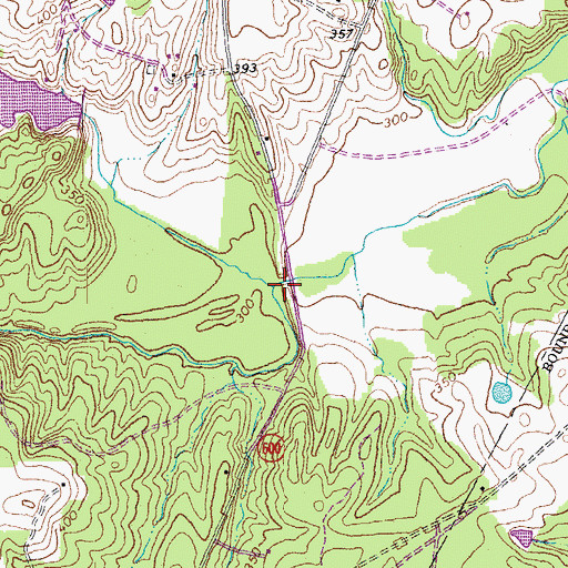 Topographic Map of Cattail Creek, VA