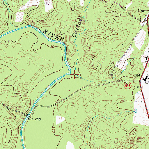 Topographic Map of Cattail Creek, VA