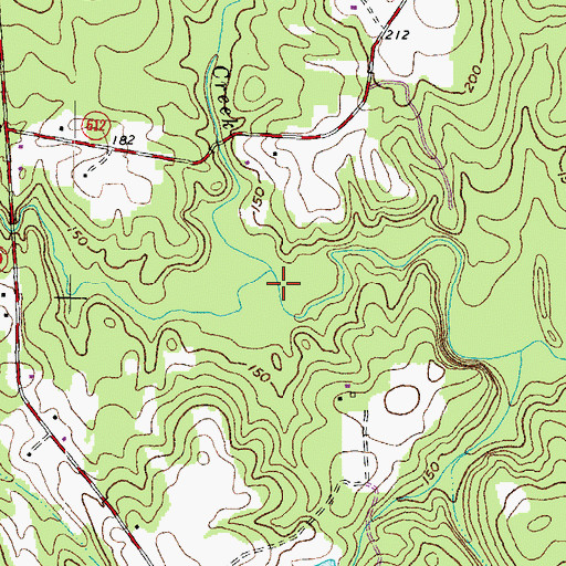 Topographic Map of Cattail Creek, VA