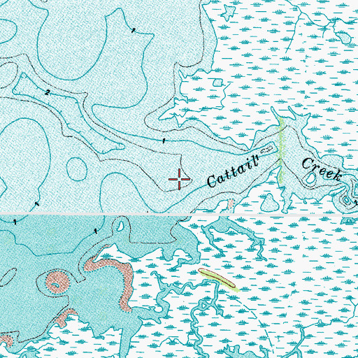 Topographic Map of Cattail Creek, VA