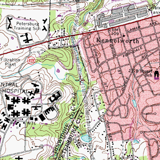 Topographic Map of Cattail Run, VA