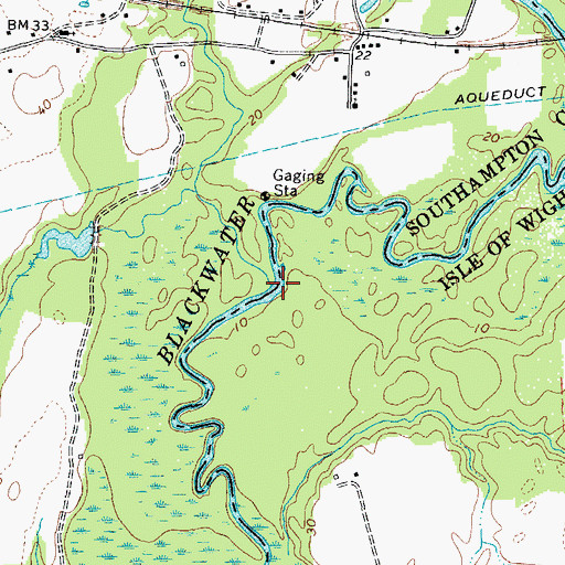 Topographic Map of Cattail Swamp, VA