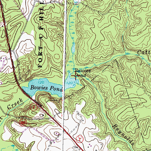 Topographic Map of Cattlet Creek, VA
