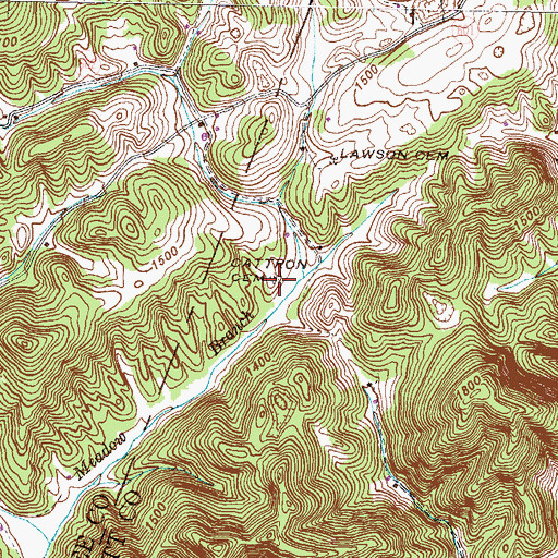 Topographic Map of Cattron Cemetery, VA