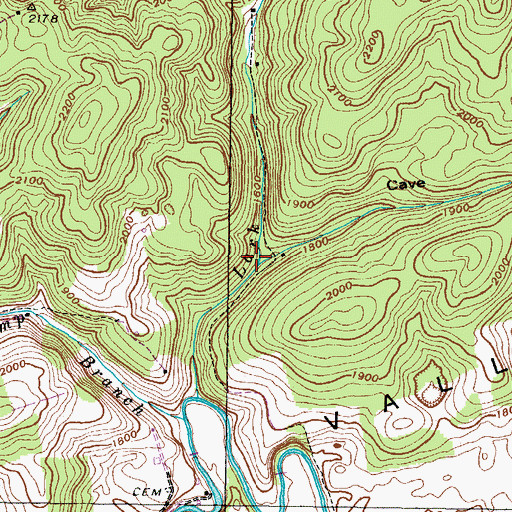 Topographic Map of Cave Spring Hollow, VA