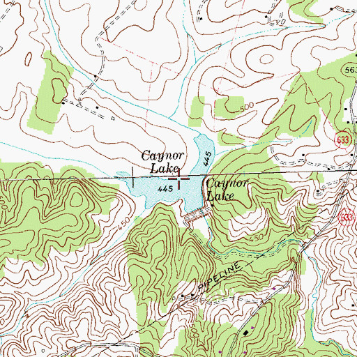 Topographic Map of Caynor Lake, VA