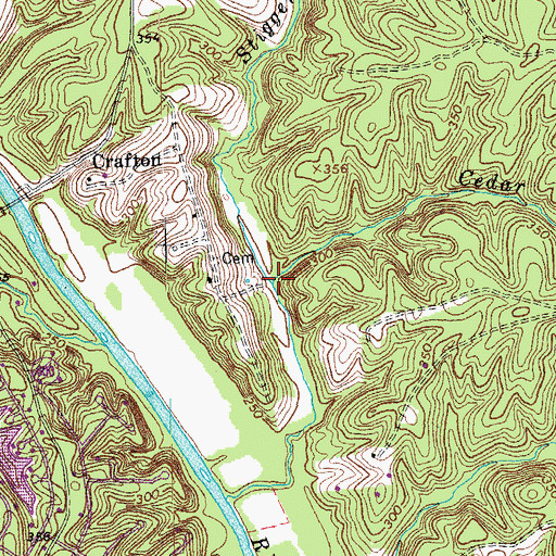 Topographic Map of Cedar Branch, VA