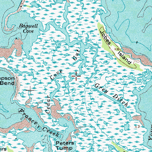 Topographic Map of Cedar Cove Gut, VA