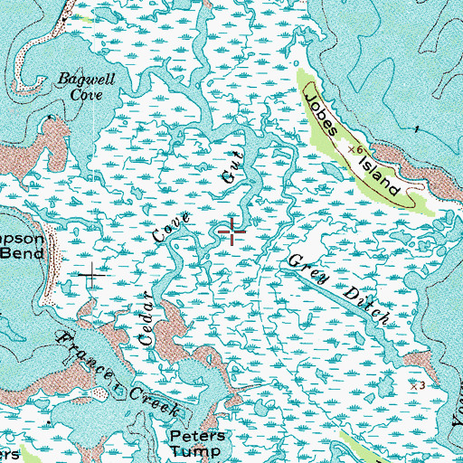 Topographic Map of Cedar Cove Gut, VA