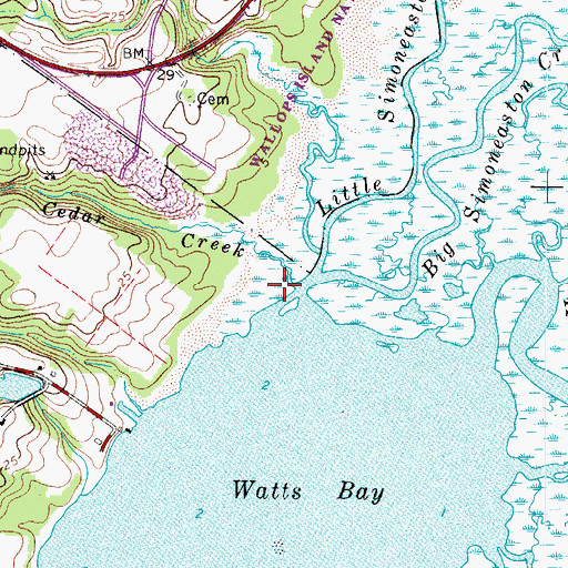 Topographic Map of Cedar Creek, VA
