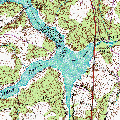 Topographic Map of Cedar Creek, VA
