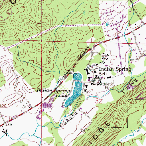 Topographic Map of Highland Church, AL