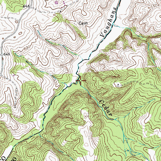 Topographic Map of Cedar Creek, VA