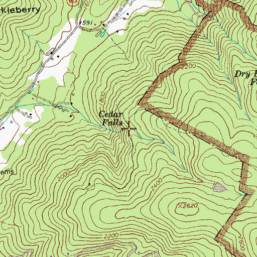 Topographic Map of Cedar Falls, VA