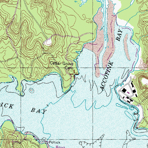 Topographic Map of Cedar Grove Cemetery, VA