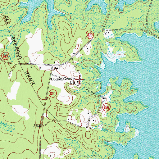 Topographic Map of Cedar Grove Church, VA