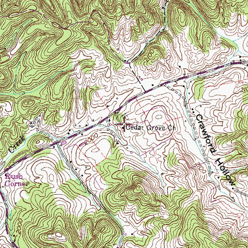 Topographic Map of Cedar Grove Church, VA