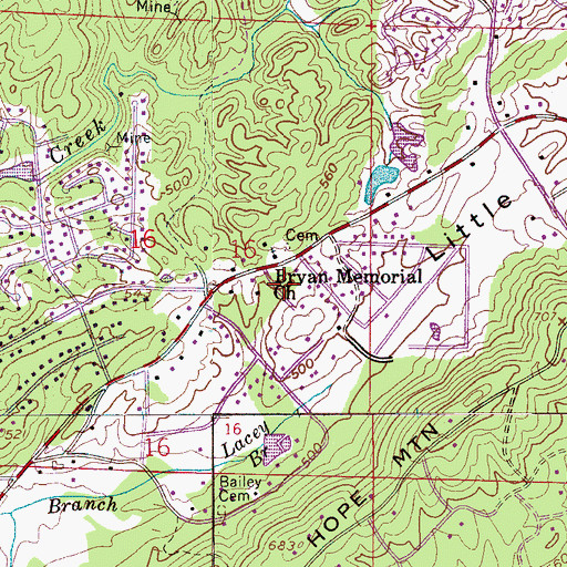 Topographic Map of Homestead, AL