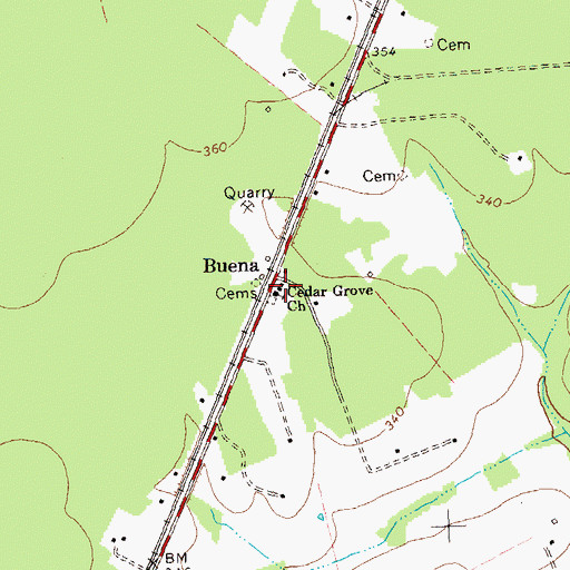 Topographic Map of Cedar Grove Church, VA