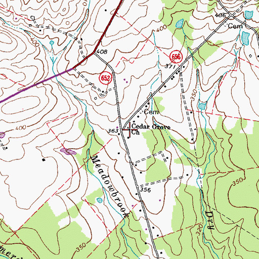 Topographic Map of Cedar Grove Church, VA