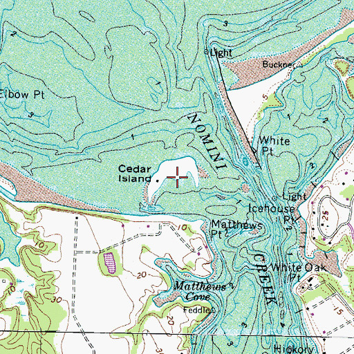Topographic Map of Cedar Island, VA